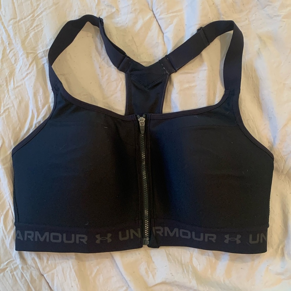 Under Armour front-zip compression sports bra